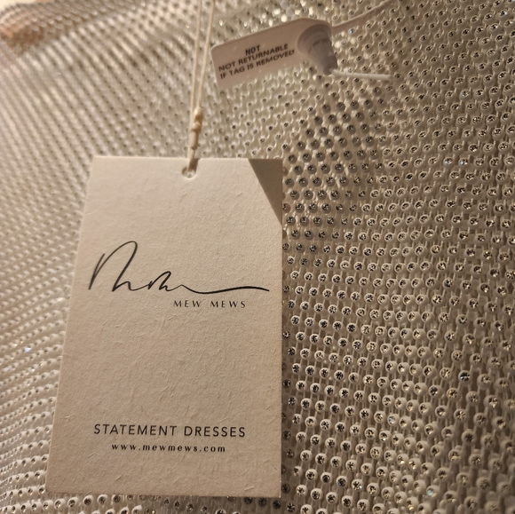 Mew Mews Xanthe Rhinestone Mesh Mini Dress In White - Picture 7 of 7